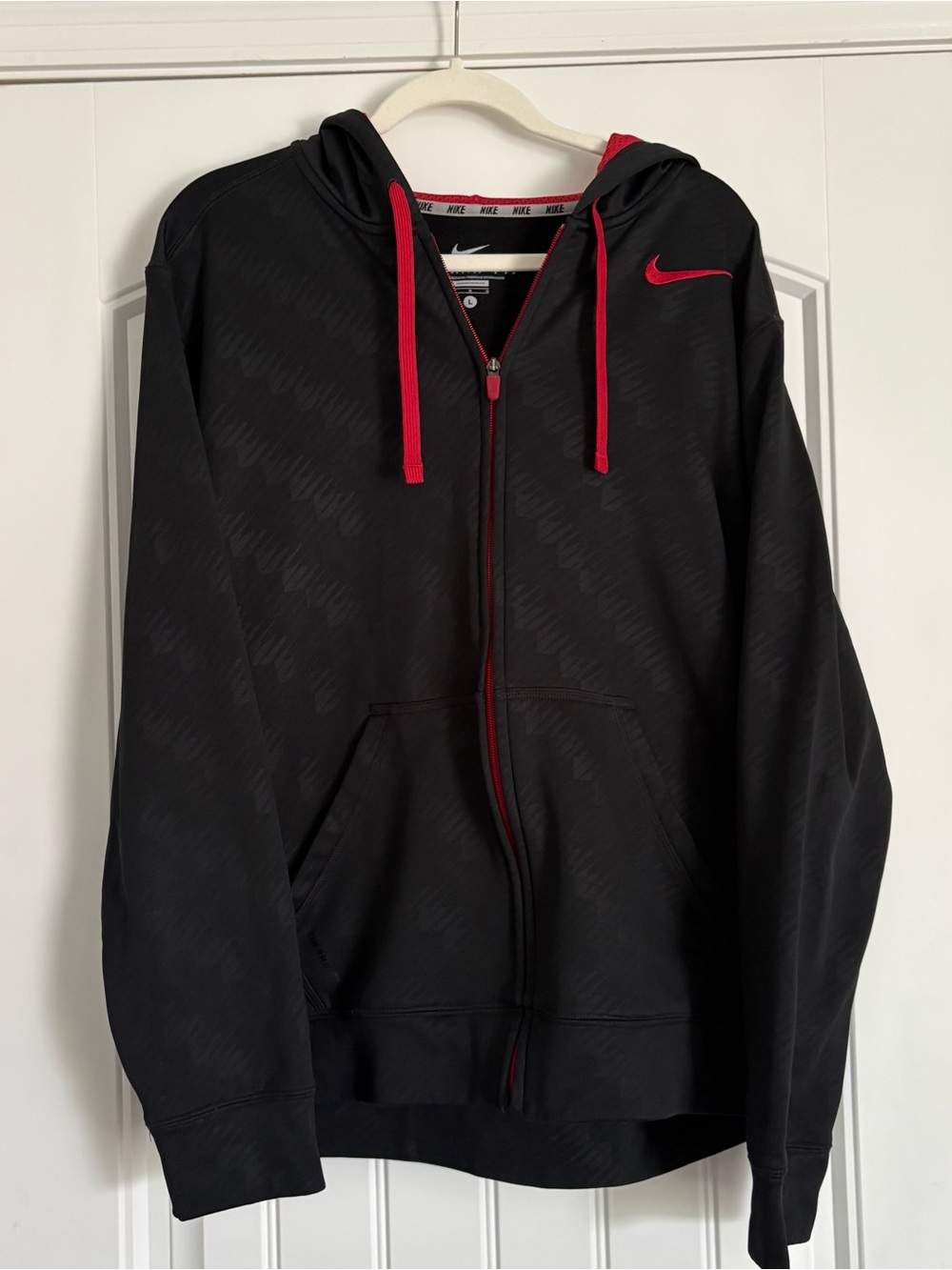 Nike Hoodie with Red Trim and Drawstrings